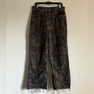 ALL SAINTS Blake High Rise Jeans in Jinx Golden Brown size 30 leopard print